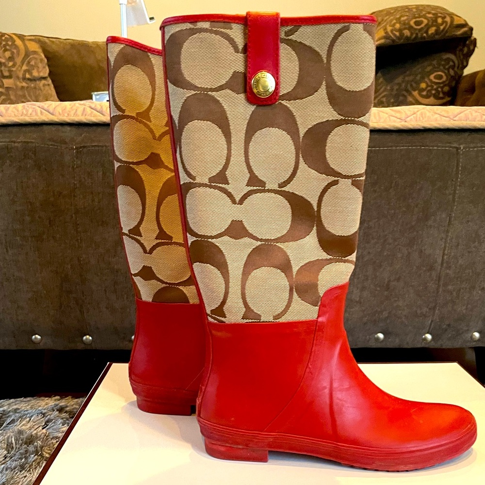 Classic coach monogram rain boots